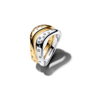 Pandora Essence Stacking Rings Bicolores De Forme Organique Plaquées Or 164674C01