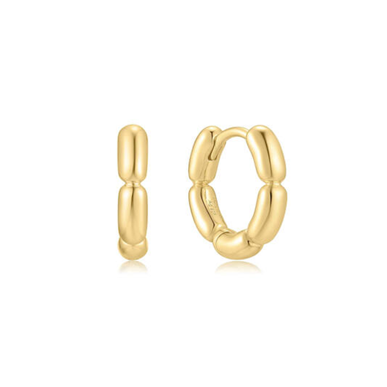 Ania Haie Reimaginer Gold Coloured Segmented Puffy Hoop Earrings AH-E069-02G