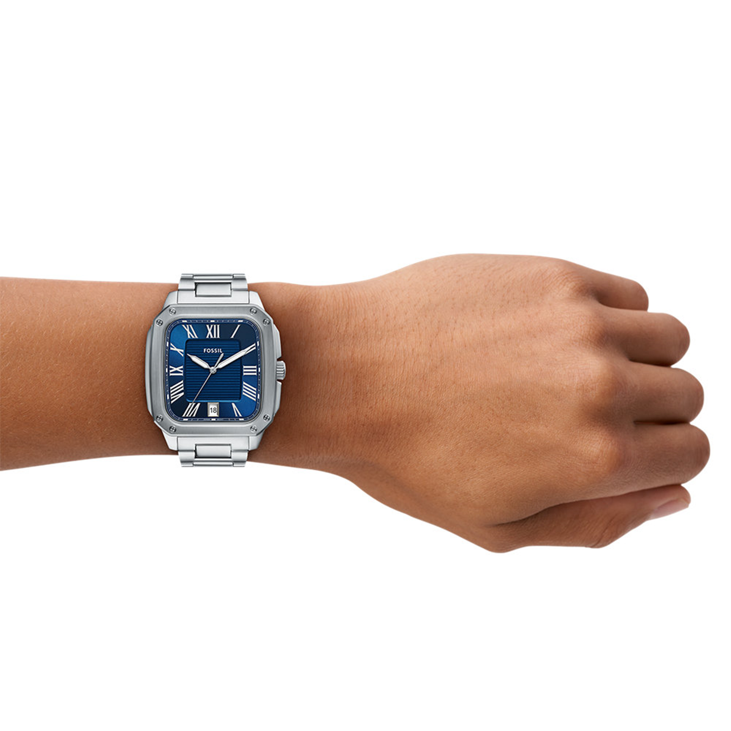 Fossil Crosby Silver and Blue Men's Watch FS6121
