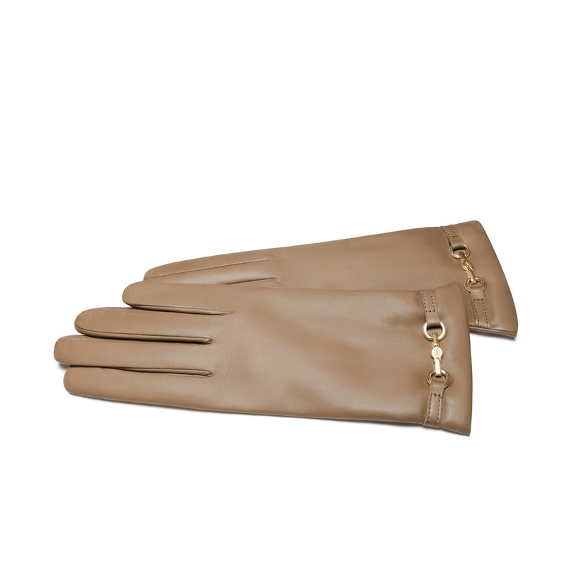 Isabel Bernard Honoré Gants Marcelia en cuir de chèvre taupe IB67001-378-6.5-zoom-