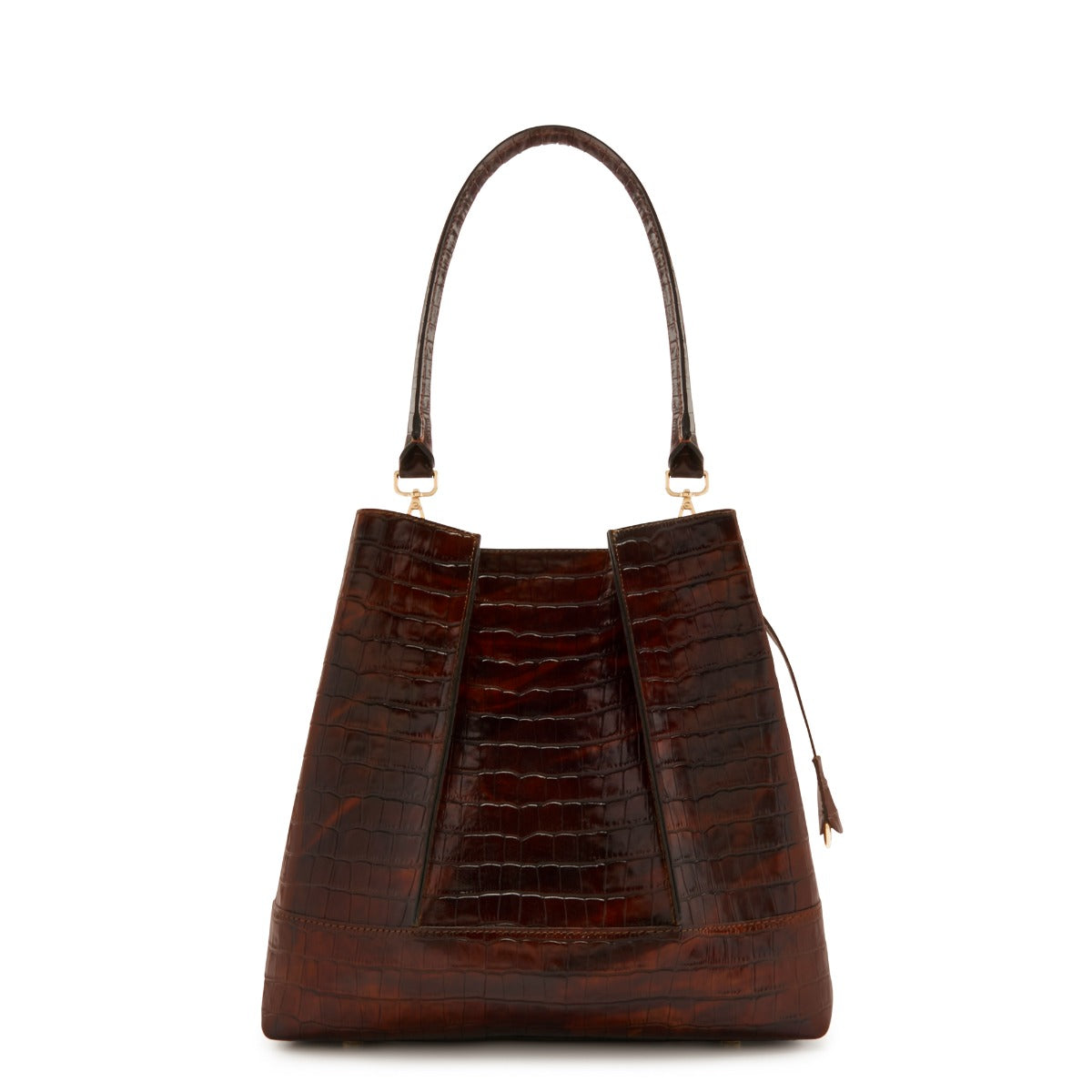 Isabel Bernard Femme Forte Macie Croco Brown Calfskin Leather Handbag IB25074-230