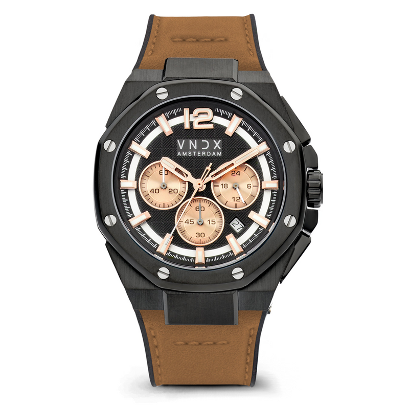 VNDX Wise Man Silicon Brown Men's Watch LB11899-17-zoom-