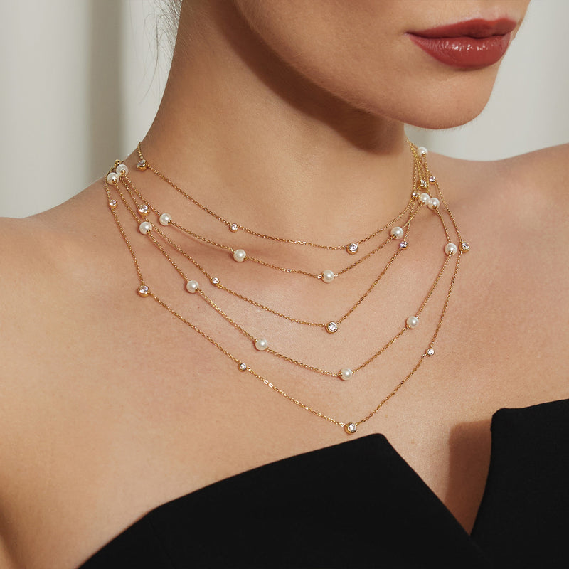 Ania Haie Miss Dainty Collier De Perles Couleur Or AH-N065-03G-zoom-