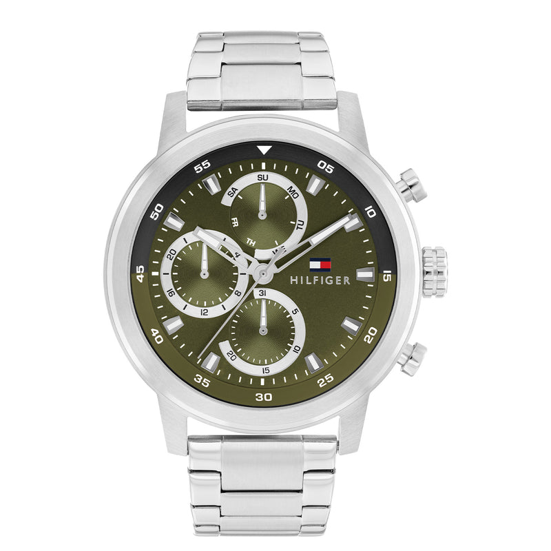 Tommy Hilfiger Rocky Montre Pour Homme Argentée et Verte TH1792180-zoom-