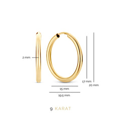 Beloro Jewels La Rinascente Constanza 9 carat gold Hoop Earrings BO360050