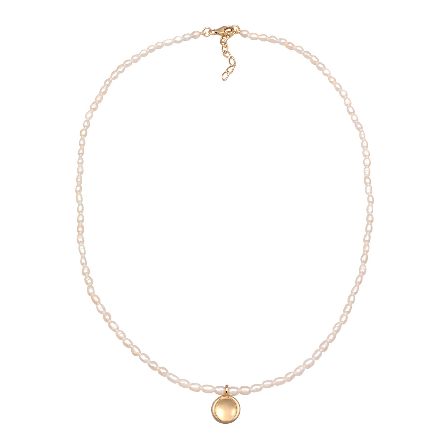 Elli 925 Sterling Silver Pearl Necklace with Coin 2004-BF-0007545-001