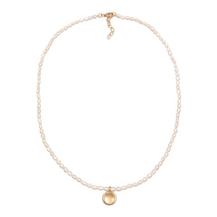 Elli 925 Sterling Silver Pearl Necklace with Coin 2004-BF-0007545-001