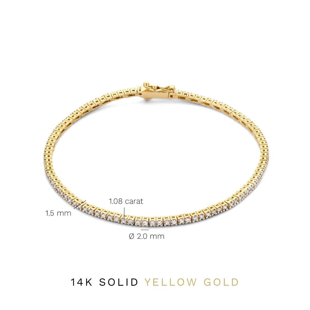 Isabel Bernard De la Paix Madeline 14 Carat Golden Tennis Bracelet | diamond 1.08 ct | IBD320005