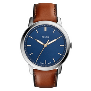 Fossil The Minimalist Montre Pour Homme Argentée Et Bleue FS5304