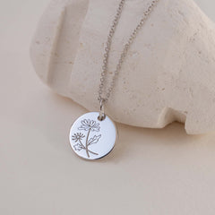 Violet Hamden Venus 925 Sterling Silver Necklace with Birthflower VH340026-APR
