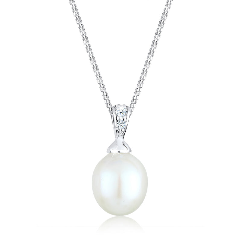 Elli 925 Sterling Silver Pearl Necklace with Diamond (0.04 ct) 2004-BF-0007551-001-zoom-