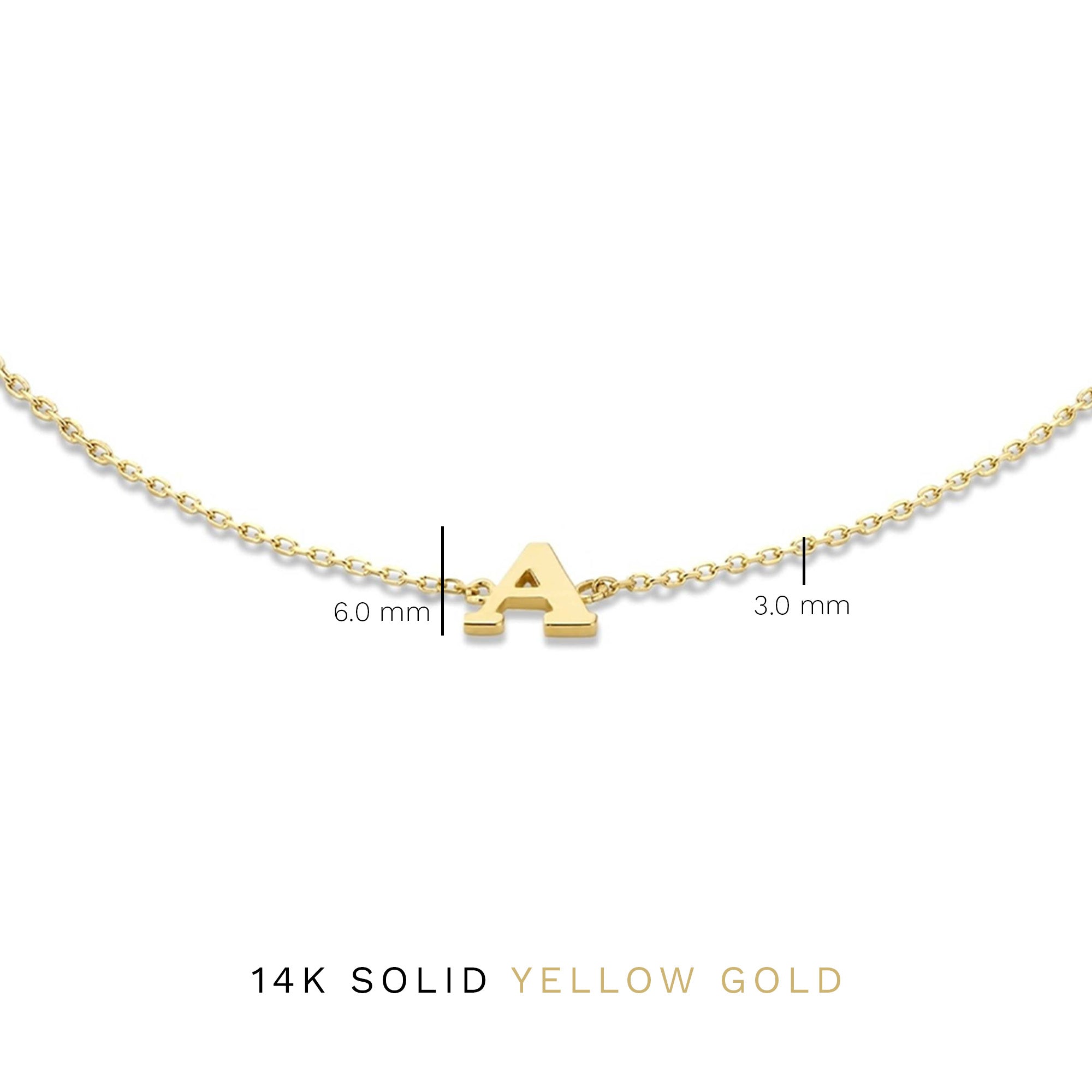 Isabel Bernard Le Marais Rachel 14 Carat Golden Initial Bracelet IB320101-A (Letter A)
