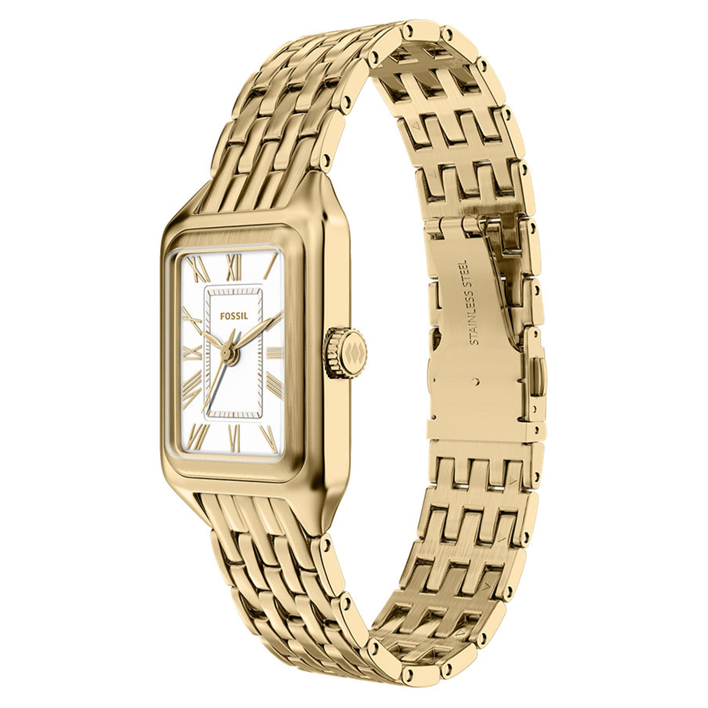 Fossil Raquel Mini Rectangular White Dial Watch ES5467