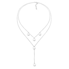 Elli 925 Sterling Silver Layered Y Chain Necklace 2004-BF-0007677-001