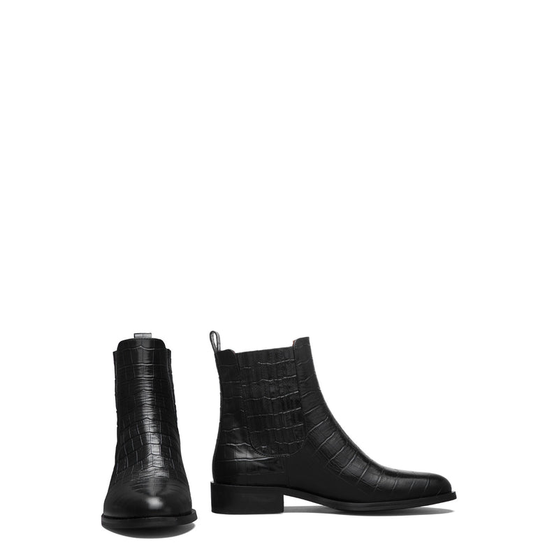 Isabel Bernard Vendôme Chey Bottines Chelsea noires effet croco en cuir de veau IB53012-201-40-zoom-