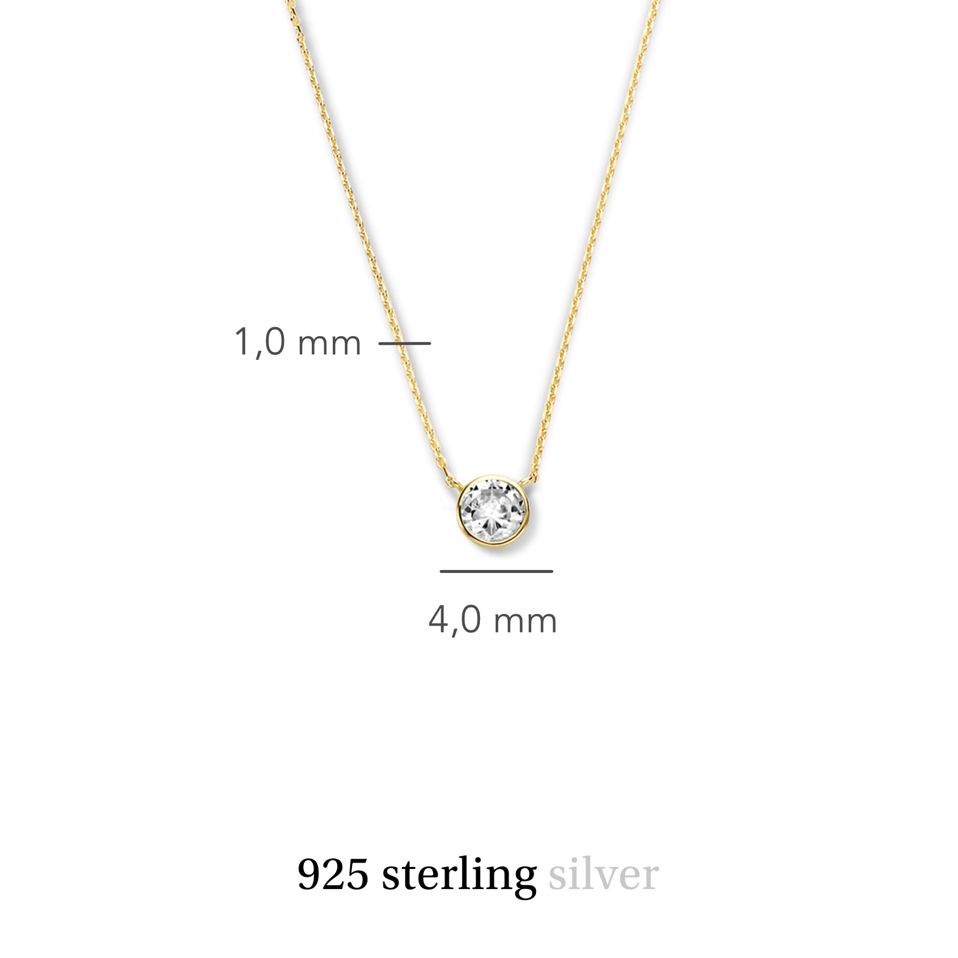 Violet Hamden Venus 925 Sterling Silver Gold-coloured Necklace with Birthstone VH340010-MAR