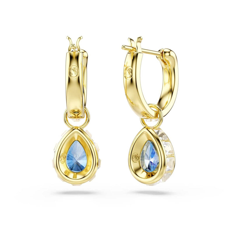 Swarovski Boucles d'oreilles créoles Chroma Gold avec cristaux bleus 5757815-zoom-