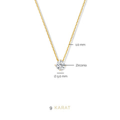 Beloro Jewels Regalo d'Amore 9 karat gold necklace and bracelet gift set with zirconia stones BO90048