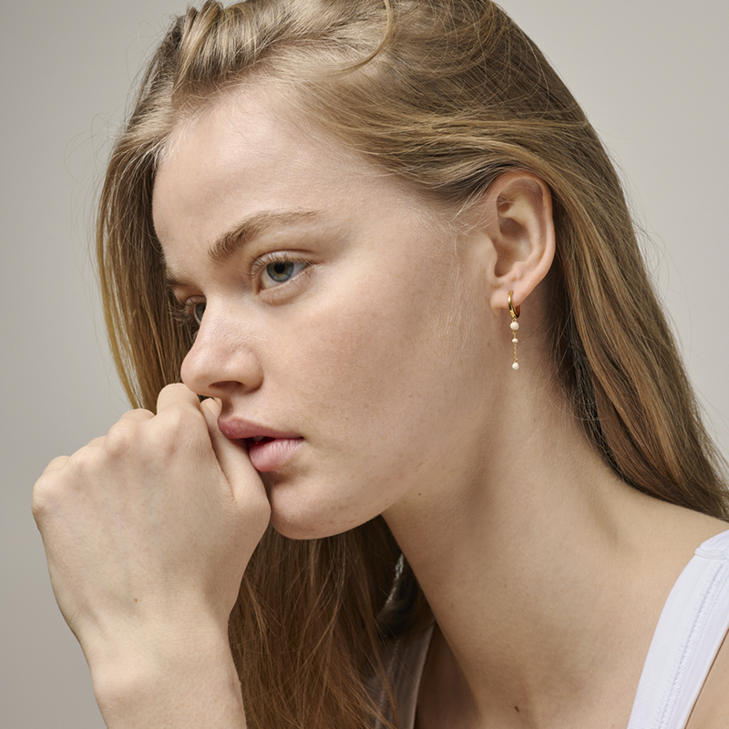 ENAMEL Copenhagen Lola Bold Boucles d'oreilles Lola Bold en argent sterling 925 recyclé plaqué or E424G-DY-zoom-