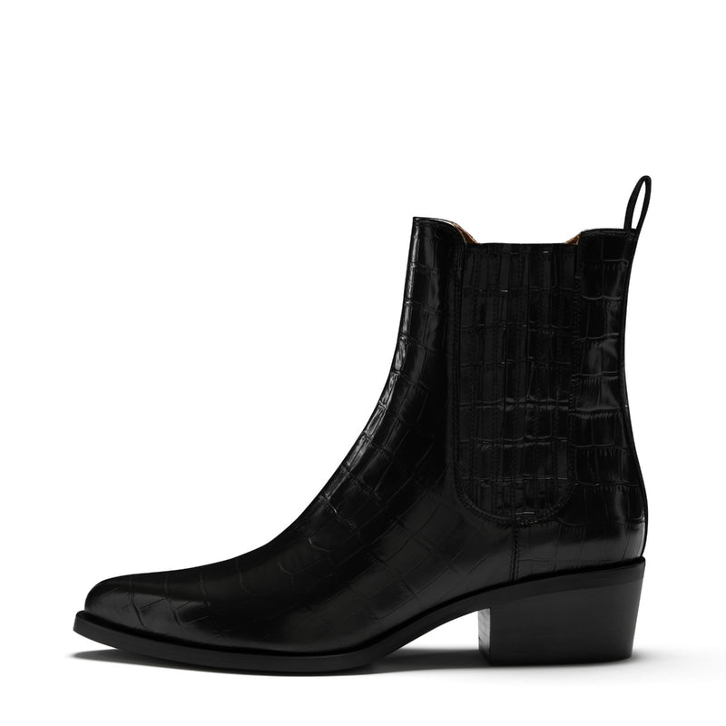 Isabel Bernard Bottes Amandine en cuir de veau noir croco IB53010-201-36-zoom-
