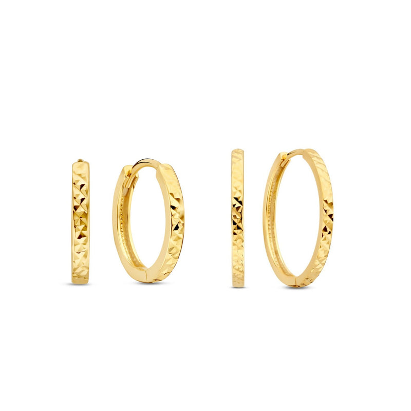 Beloro Jewels Regalo d'Amore ensemble cadeau Boucles d'oreilles en or 9 carats avec finition diamantée BO90042-zoom-