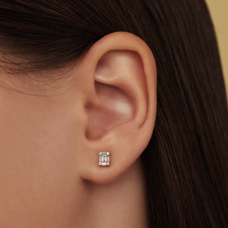 Isabel Bernard De la Paix Maxime puces en or 14 carats avec diamant 0.26 ct IBD360020-zoom-