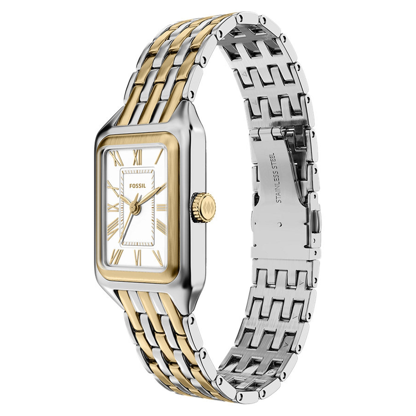 Fossil Raquel Mini Rectangular White Dial Watch ES5468