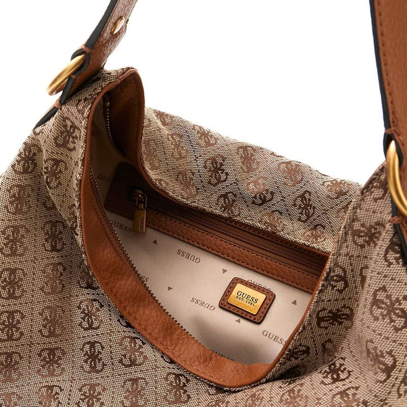 Guess Camden Latte Logo Cognac Sac Bandoulière HWJJ93-8180-LLG-zoom-