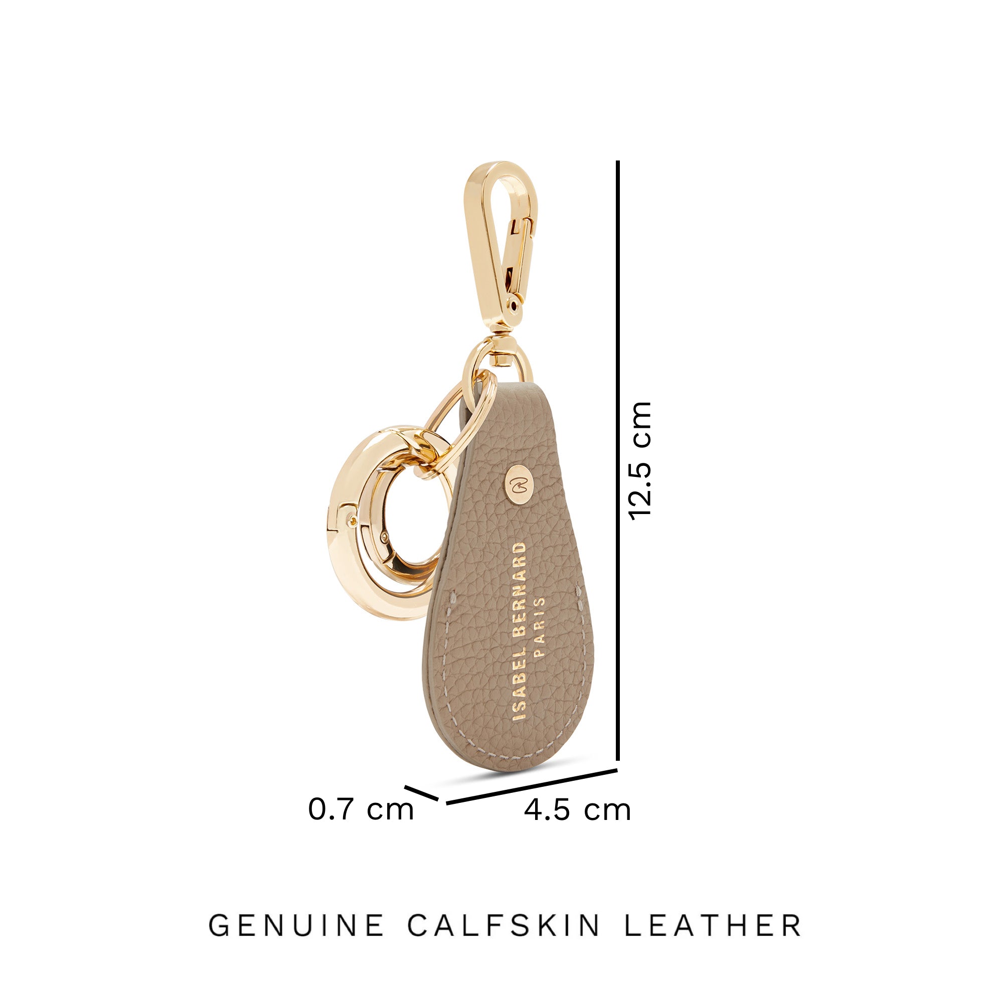 Isabel Bernard Honoré Filou Taupe Calfskin Airtag Key Pendant IB66000-078