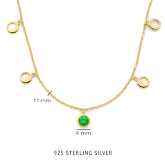 Violet Hamden Luna 925 Sterling Silver Gold Plated Necklace VH340042