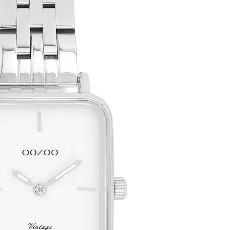 OOZOO Vintage Montre Femme Argentée et Blanche C20416-zoom-