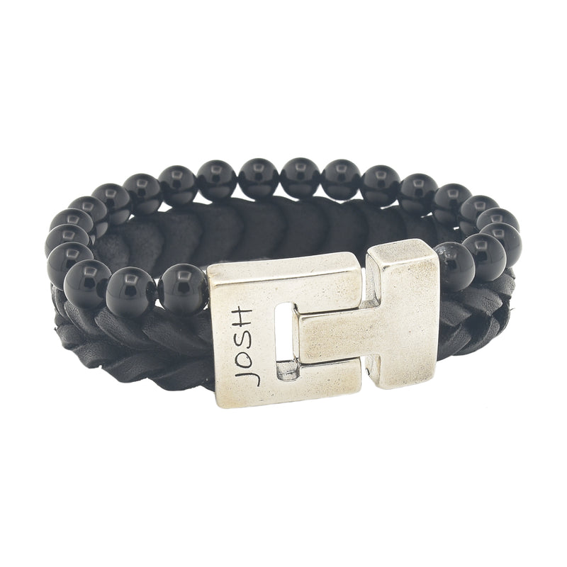 Josh Hommes Bracelet Noir 24989-BRA-S/BLACK/L-zoom-