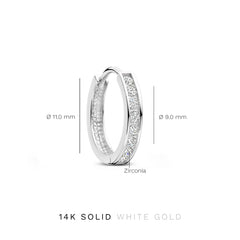 Isabel Bernard Saint Germain Tiphaine 14 Carat Whitegold Hoop EarringswithZirconia IB360094