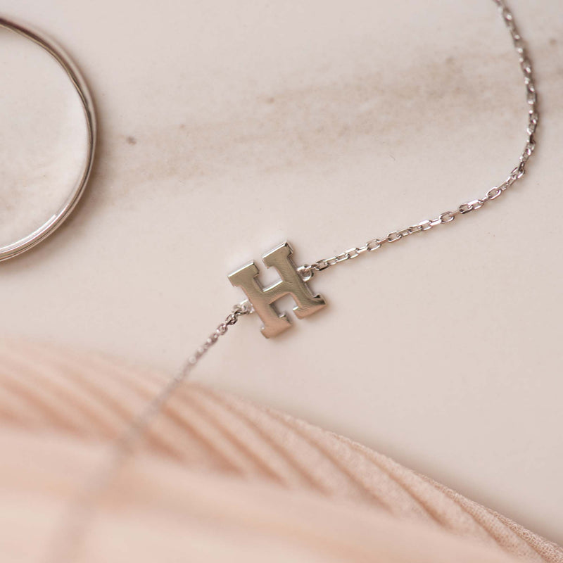 Isabel Bernard Saint Germain Rachel Bracelet Initiale Or blanc 14 carats IB320041-Z-zoom-