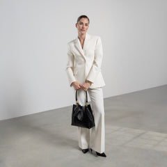 Isabel Bernard Femme Forte Macie Croco Black Calfskin Leather Handbag IB25074-201