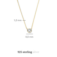 Violet Hamden Venus 925 Sterling Silver Gold-coloured Necklace with Birthstone VH340010-DEC