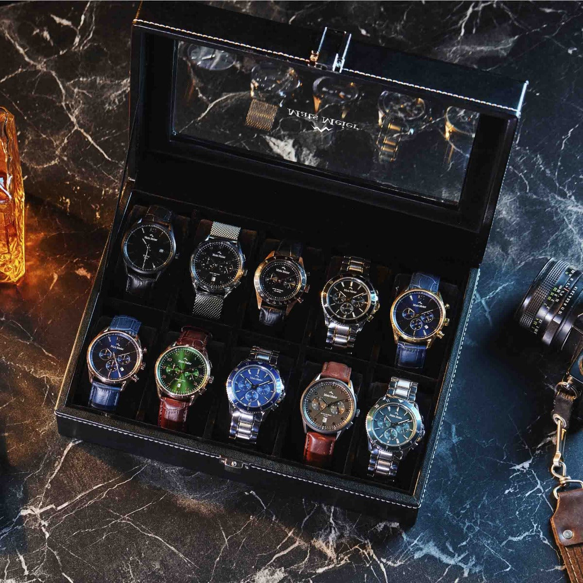Mats Meier Mont Fort Black Watchbox voor 10 Watchs