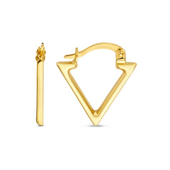 Beloro Jewels Della Spiga Luna 9 Karat Gold Traingle Earrings BO360082