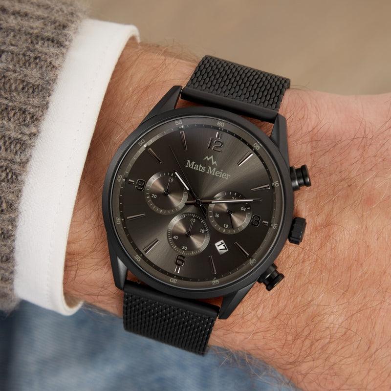 Mats Meier Grand Cornier Chronograph Men's Watch Matte Black Colored MM00137-zoom-