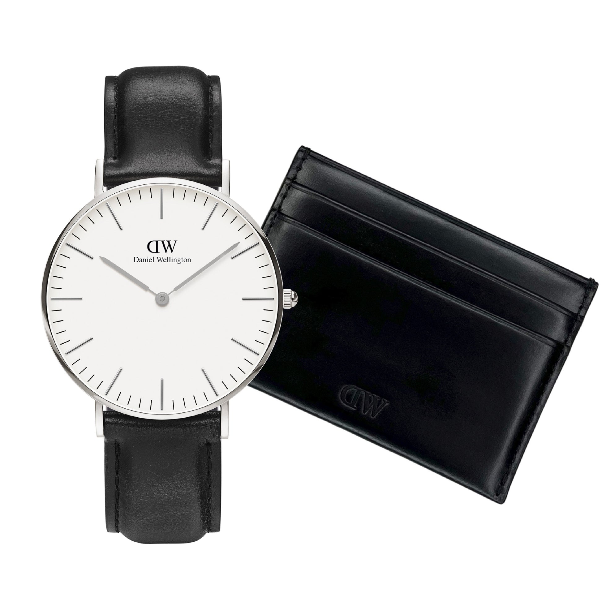 Daniel Wellington Men's Watch and Black Leather Card Holder Giftset DW00590019