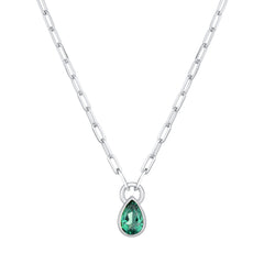 Elli 925 Sterling Silver Link Chain Necklace with Quartz 2004-BF-0007920-001