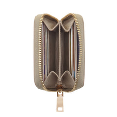 Isabel Bernard Honoré Jules Taupe Leather Zip Wallet made of Calfskin IB23018