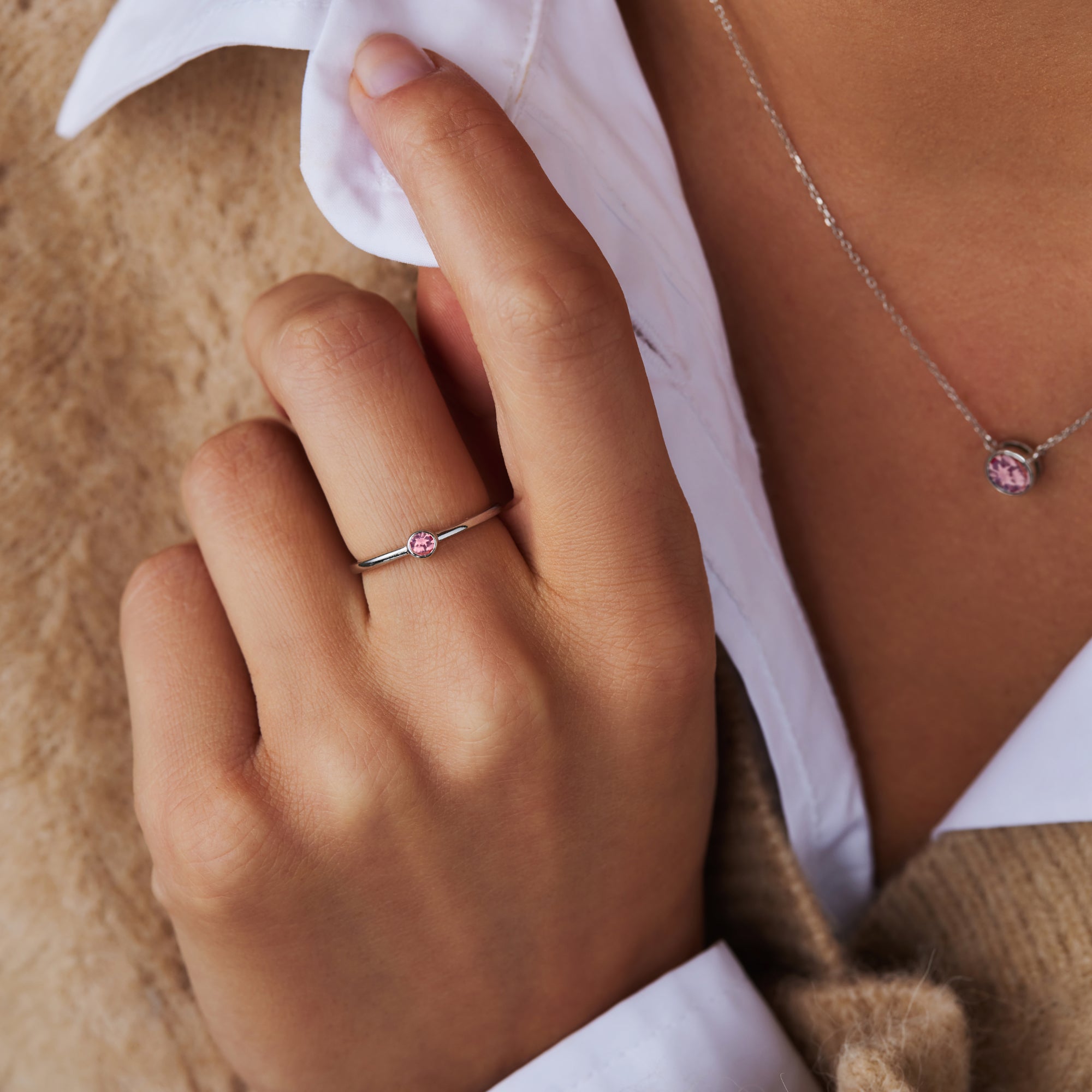 Violet Hamden Venus Zilveren Ring Met Geboortesteen VH330007OCT-60