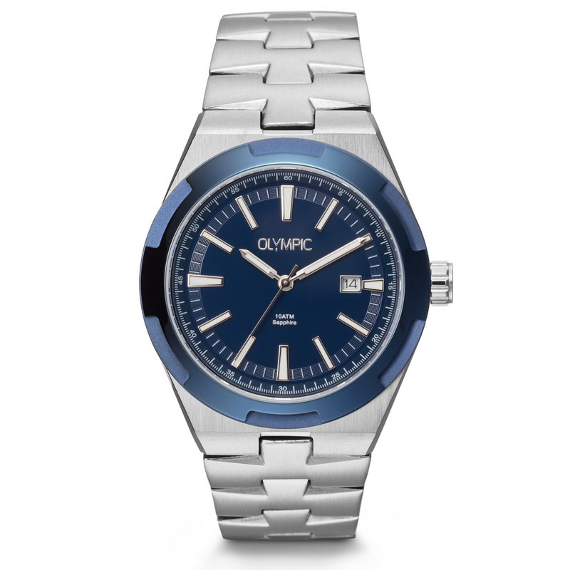 Olympic Legacy Montre Pour Homme Argentée et Bleue OL75HSS005-zoom-