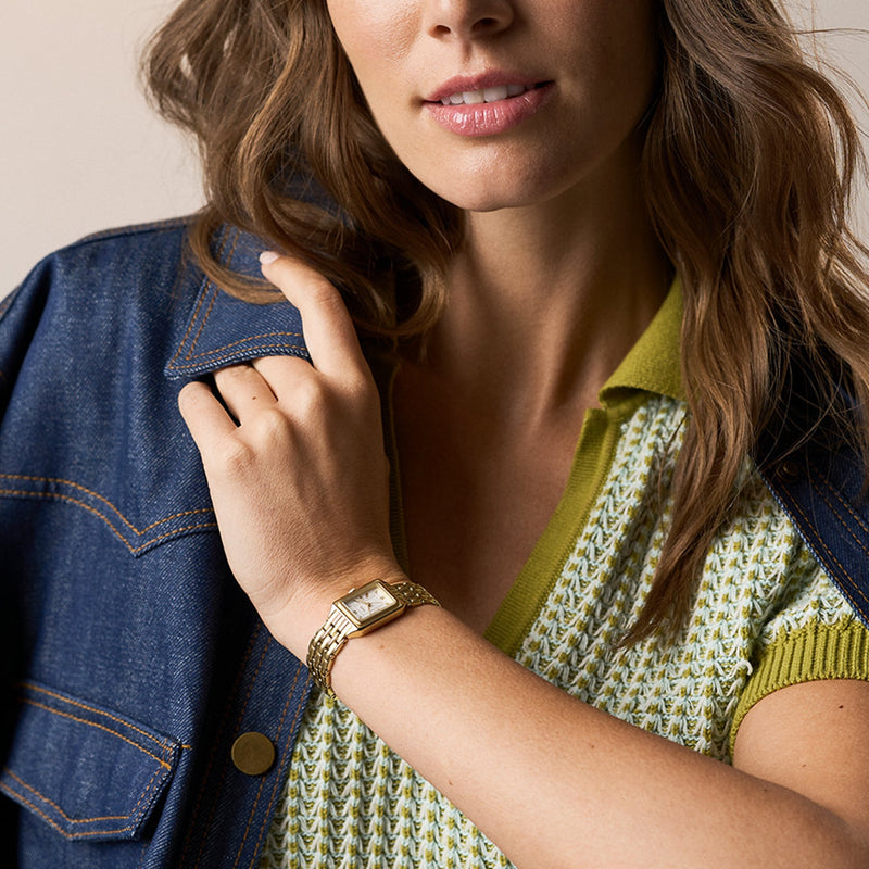 Fossil Raquel Mini Rectangular White Dial Watch ES5467-zoom-