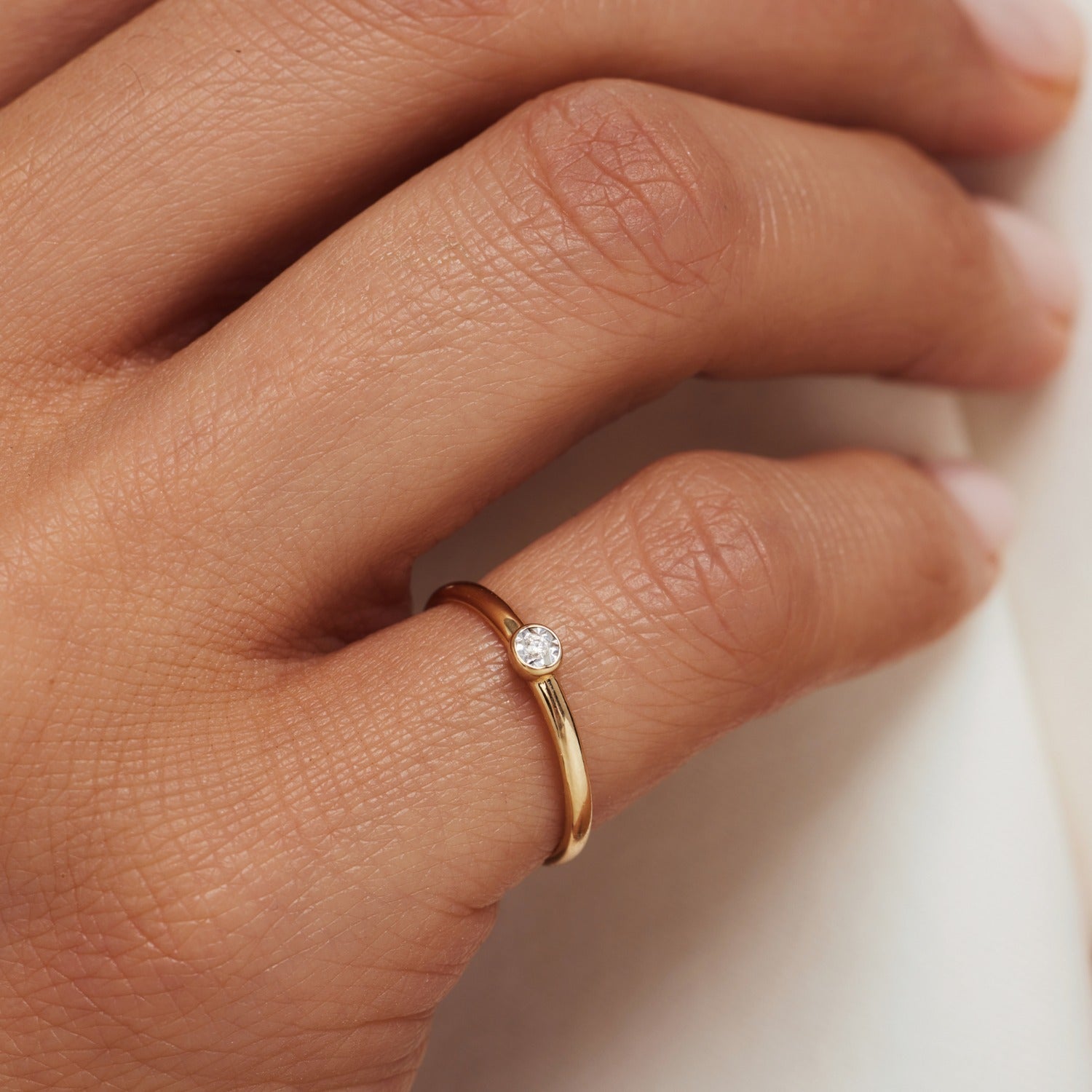 Isabel Bernard De La Paix Inaya 14 Carat Gold Ring | diamond 0.01 ct | IBD330027-60