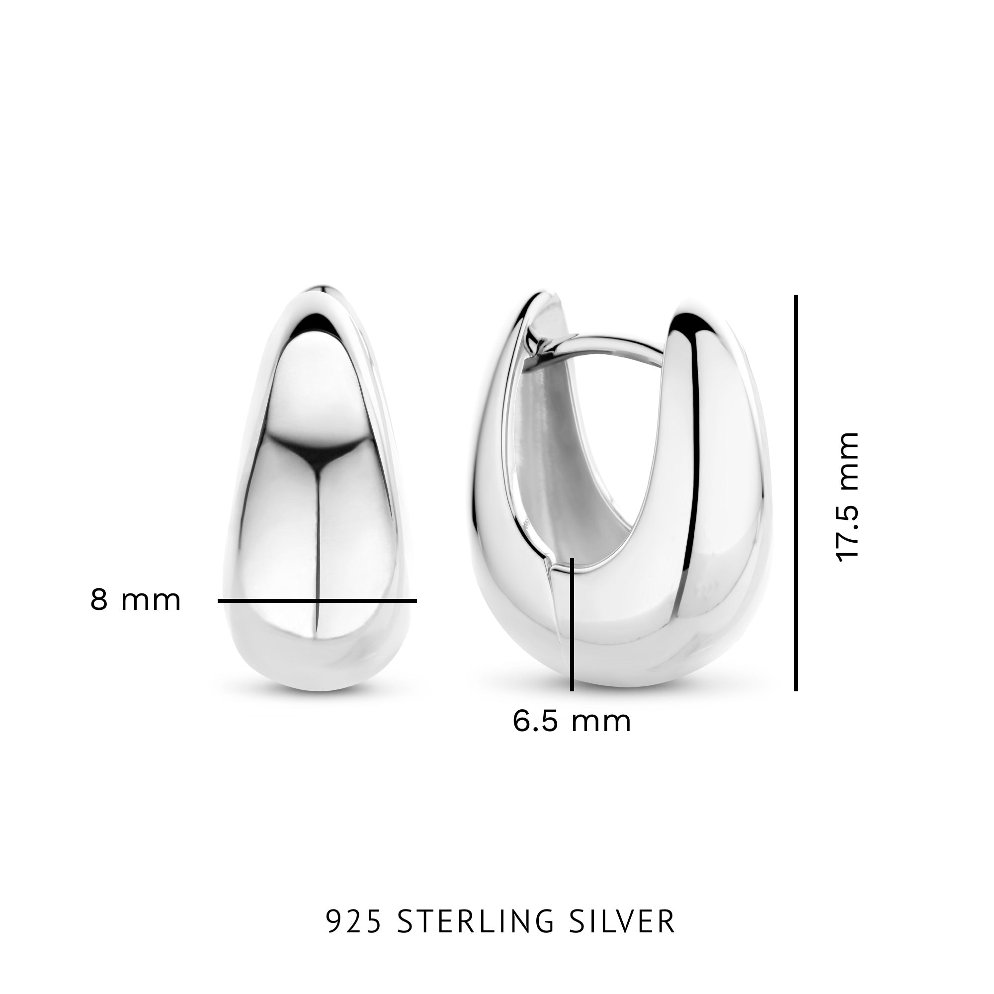 Parte Di Me Bibbiena Poppi Casentino 925 Sterling Silver Hoop Earrings PDM36161