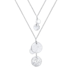 Elli 925 Sterling Silver Layered Necklace with Pendant 2004-BF-0007728-001