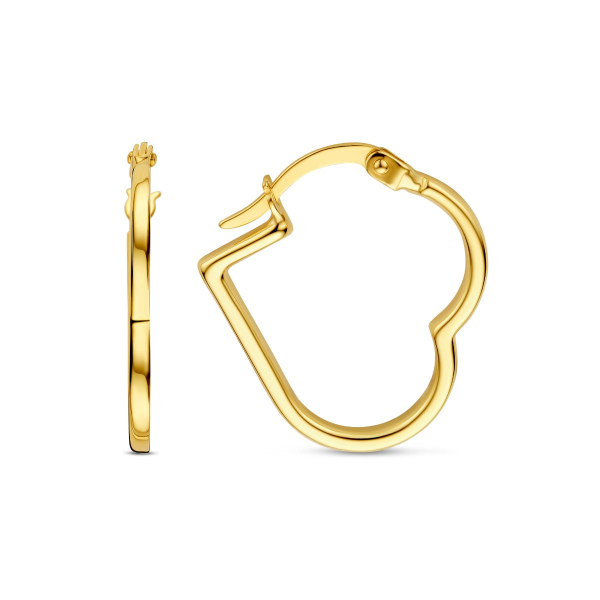 Beloro Jewels Della Spiga Luna 9 karat gold heart earrings BO360081