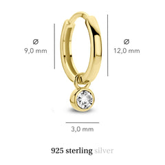 Violet Hamden Venus 925 Sterling Silver Gold-coloured Hoop Earrings with Birthstone VH360015-MAR